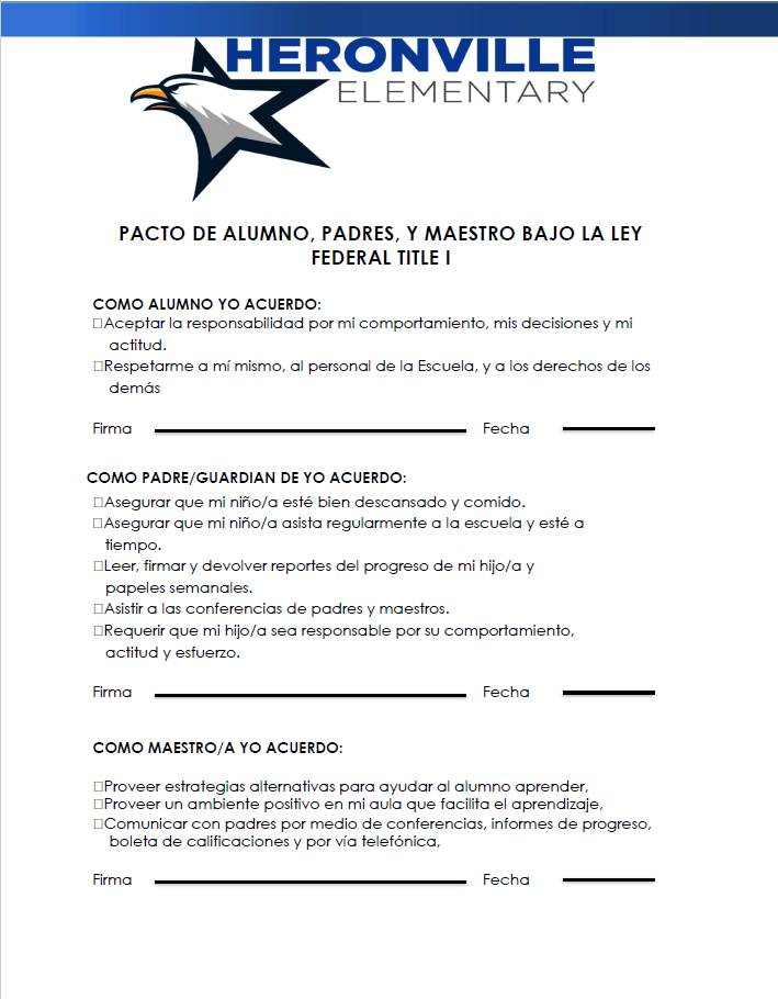 Student, Parent, Teacher Compact Page 2